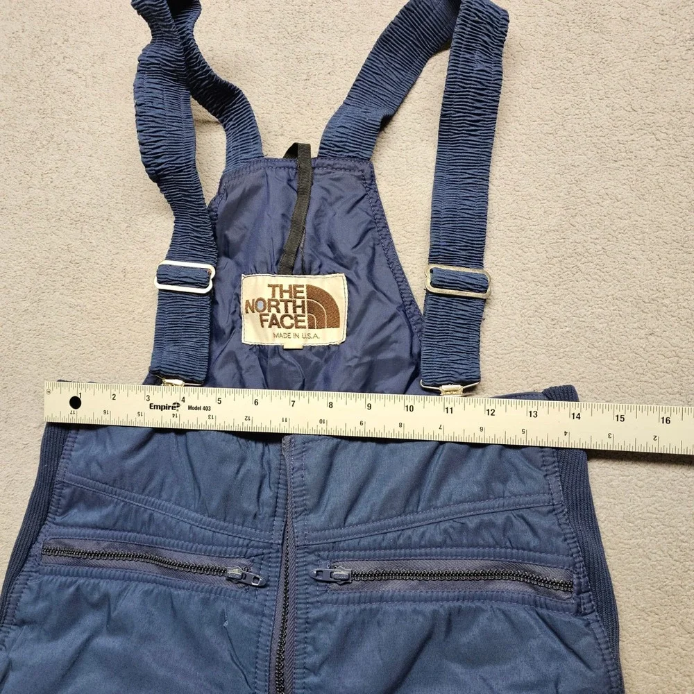 Vintage The North Face Ski Bib Overalls Mens Medium Navy Blue Made in USA Retro